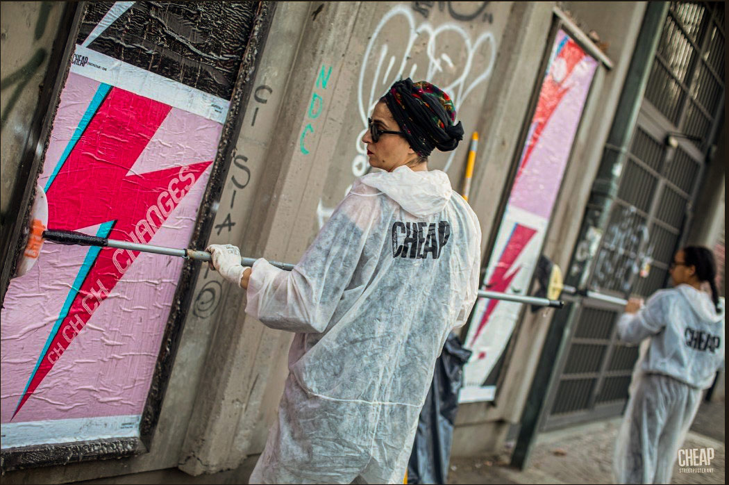 Setting up of poster