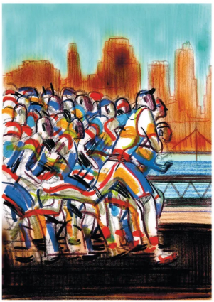 Bozzetto prparatorio a acquerello della copertina intitolata “Rite of Fall”